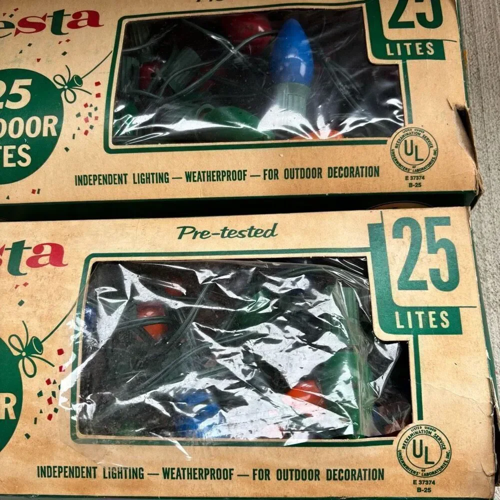 2 Boxes Fiesta Vintage 25 Outdoor Lites